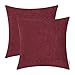 CaliTime Throw Pillow Covers Decorative 18 X 18 Inches Pack of 2 Cozy Chenille Cushion Cases for Couch Sofa Bed Living Room Home Burgundy