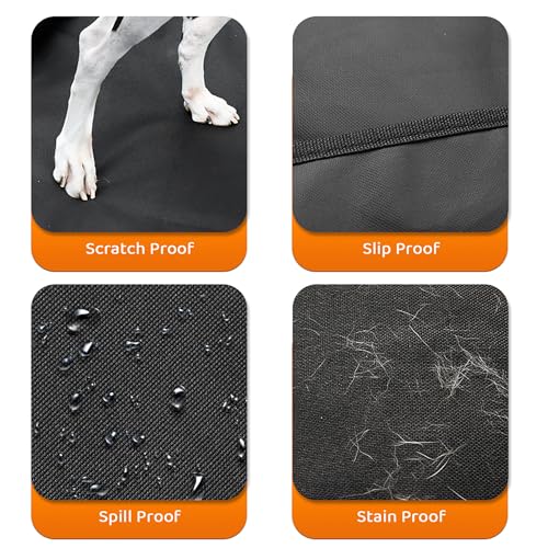 KYG Protection Coffre Voiture Chien Imperméable Housse Protection de Coffre de Voiture, 2 Grandes Poches, Antidérapant Couverture de Coffre pour Plupart Voitures, Allonger et Élargir 185*115*48 cm