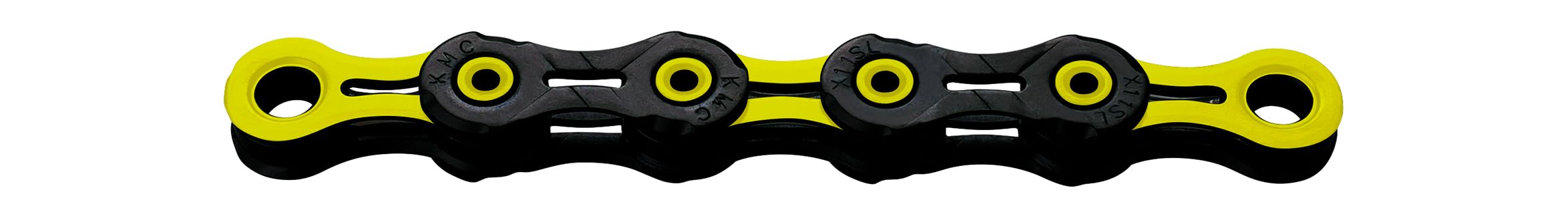 KMC Unisex's Black/Yellow DLC 11 Chain, 1/2” x 11/128” — image 1