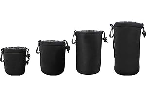Gearmax 4 Size DSLR Camera Drawstring Lens Pouch Bag Cover Size S M L XL for Camera Lens