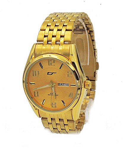 Men's Dress Gold -Tone Crystal Swanson Japan Water Resistant Watch
