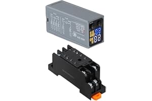 HogarTech Adjustable Digital Time Relay H3Y-2 with LCD Display, 0.1s–99h Delay Range, PC Housing for Industrial Automation & 