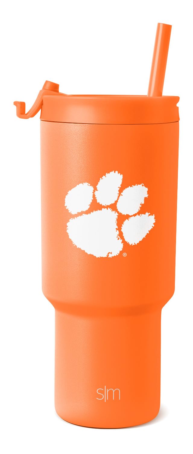 Simple Modern Officially Licensed Collegiate Clemson Tigers 30 oz Tumbler with Flip Lid and Straws Insulated Cup Stainless Steel Gifts for Men Women Trek Collection Clemson University (Pack of 12) Image
