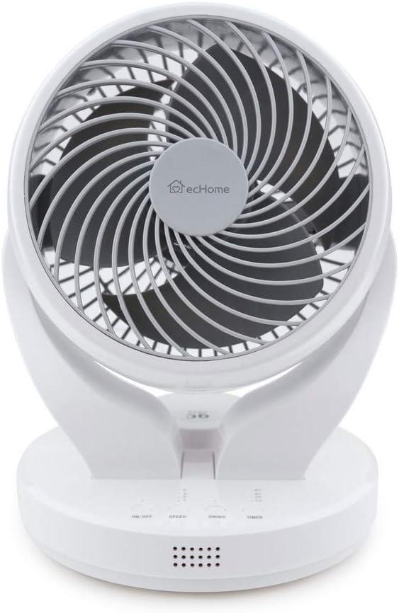 ecHome 7″ Air Circulator Desk Fan with remote control white CCC