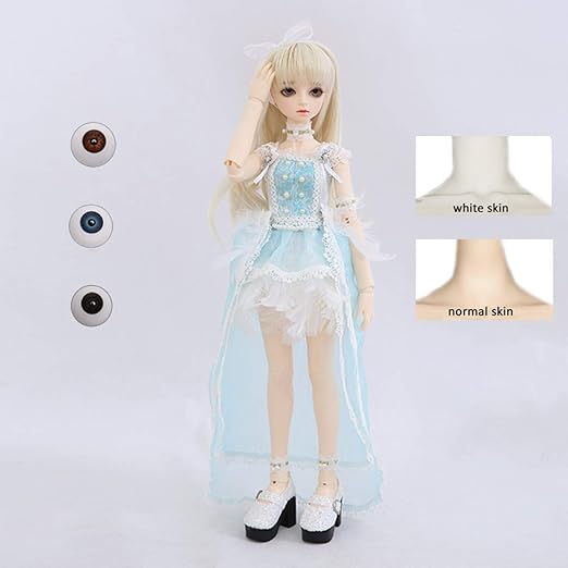 Amazon.com: HWOEK 1/4 hermosa muñeca de princesa, 3 colores cambiantes ojos mate cara y bola articulada cuerpo muñecas, 16 pulgadas muñecas personalizadas puede cambiar maquillaje y vestido DIY, 16 pulgadas: Home \u0026 Kitchen