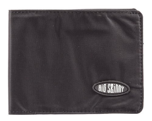 Big Skinny Men's Slimline Bi-Fold Slim Wallet, Holds Up to 25 Cards, Black