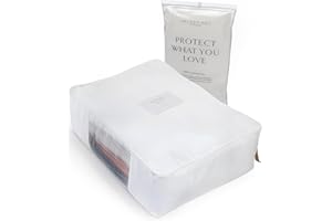 Hayden Hill Luxury Organic Cotton Sweater Storage Bag - Fits 6 Fine Knit Sweaters - 18 Inch - Breathable Cashmere Garment Bag - Moth Proof Sweater Organizer for Closet - Certified Carbon Neutral