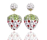 Fashion Double Sided Earrings for Women Trendy Rhinestone Crystal Stud Earrings (Style 1)