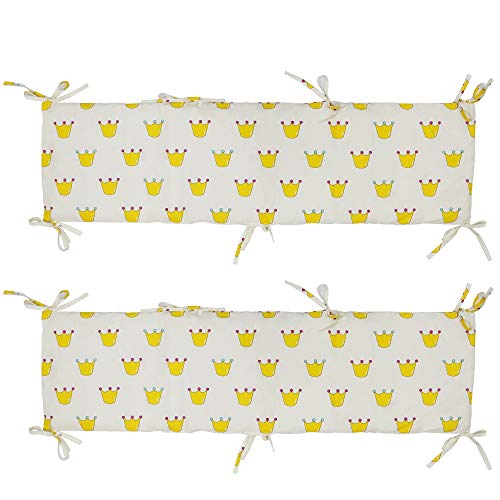 SURPCOS Cotton Collection 2-Piece Nursery Crib Bumper Pads for Cribs, Machine Washable Padded Crib Liner for Babies, Safe and Soft Crib Padding Protector for Head Banging