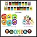 Monster 1st Birthday Decorations Kit - Monster Photo Banner Balloons Cupcake Toppers for Little Monster Party Supplies