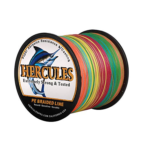 HERCULES Super Cast 100m - 2000m Yards Geflochtene Angelschnur 10lb - 300lb Test für Salzwasser Süßwasser PE Geflecht Fischdraht Superline 8 Stränge
