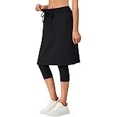 ANIVIVO Skirted Leggings for Women with Pockets,Athletic 22" Knee Length Skirt with Capri Leggings