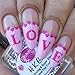 Whats Up Nails - Heart Chain Nail Stencils Stickers Vinyls for Nail Art Design (2 Sheets, 40 Stencils Total)