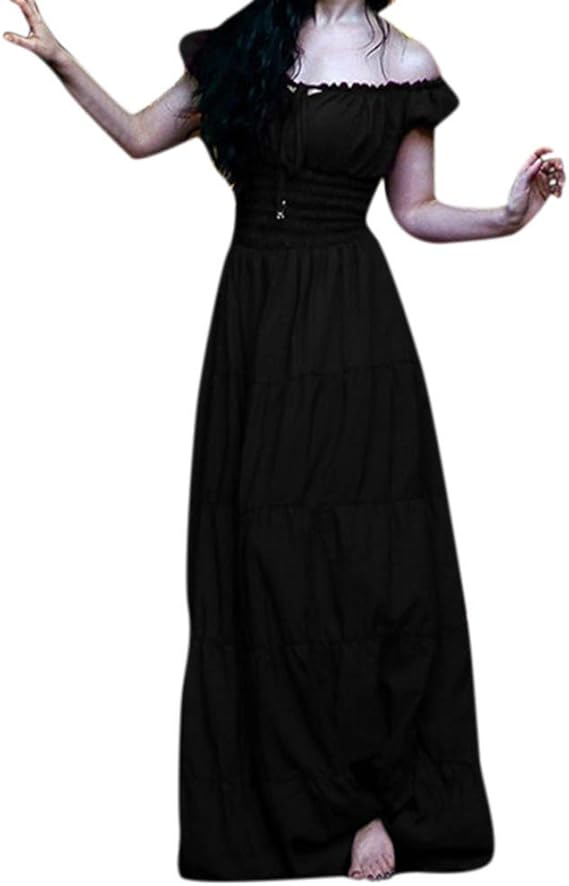 Amazon ドレス ステージ衣装 レディース ヴィンテージレースウエストステッチプリンセスドレス 洋服 お嬢様 中世ヨーロッパ ワンピース ロリータ 貴族風 忘年会 パーティー 演劇 舞台 レトロ フリル 余興 コスプレ 魔女 ハロウィン仮装 パーティードレス 通販