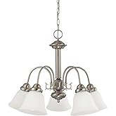 Nuvo Lighting 60/3240 Traditional Five Light Chandelier from Ballerina Collection in Pwt, Nckl, B/S, Slvr. Finish
