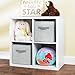 InterDesign Aldo Fabric Closet Storage Organizer Cube for Toys, Sweaters, Accessories - Pack of 2, Gray