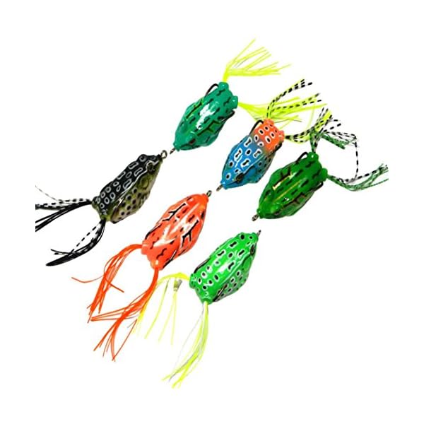 Laimeng6pcs-Frog-Snakeheads-Bait-Fishing-Lures-Bass-Soft-Bait