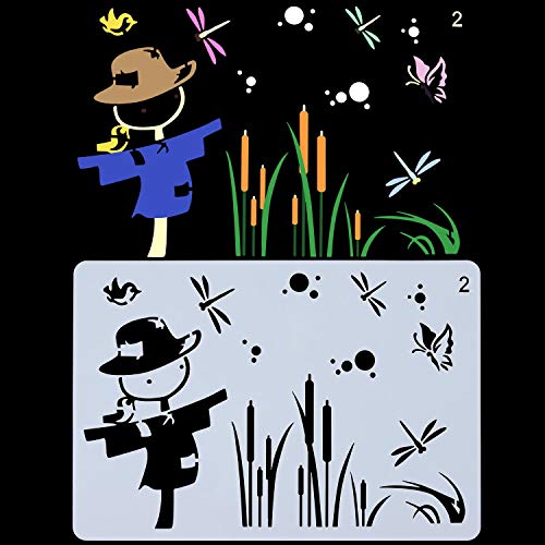 22 Pcs Plastic Drawing Stencils Painting Templates Set for Kids,DIY Scrapbook,Painting Craft,Bullet Journal (10.2 X 7.1 inch) - Thumbnail 3