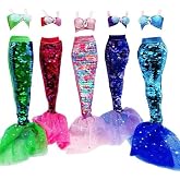UNICORN ELEMENT 5 Pcs Mermaid Tail Outfit Accessory Set for 11.5 Inch Dolls | 5 Pcs Mermaid Summer Dress-up Kit; Mermaid Tail Dress, Swimsuit, Bikini; Fits 11.5 Inch Girl Dolls; Age 3+, Doll Not Included