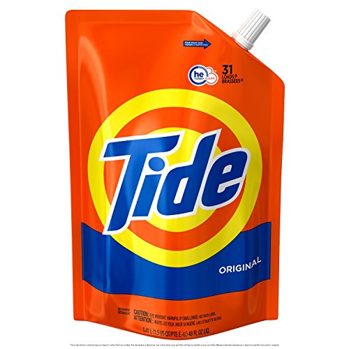 Tide Laundry Detergent Liquid, Original Scent, HE Turbo Clean, Pack of 3 Smart Pouches, 93 Loads Total