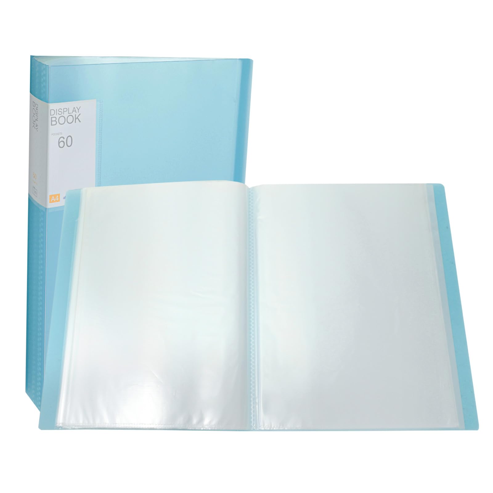PATIKIL 9.4x12.2 Binders with Plastic Sleeve, PP 60 Pockets Waterproof Sheet Folder Protector Portfolio for Paper Presentation Artwork Display, Blue — image 1