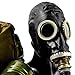 Genuine Original Soviet Russian Black gas mask GP-5 with black hose Surplus USSR face mask (Small)