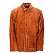 QeeLink Leather Welding Jacket - Flame-Resistant Heavy Duty Work Welder Jackets - Split Cowhide Welding Coat for Men Women (XX-Large)