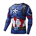 Red Plume Men's Compression Sports Shirt Cool Captain US Running Long Sleeve Tee (L, Captain)