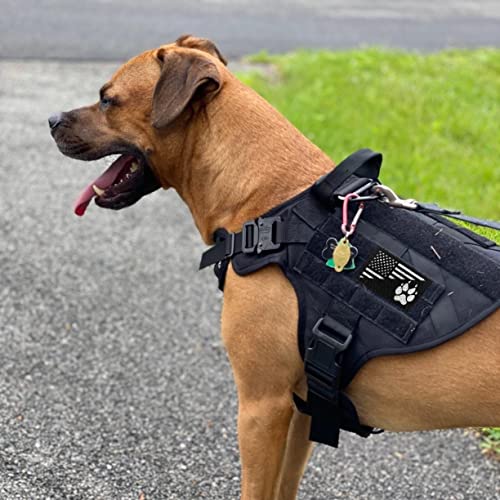 2Pcs IR Reflective Dog Paw Patches K-9 USA Flag Infrared Tactical Morale Embroidered Patch Applique with Hook and Loop Fastener Backing for Dog Vests Harnesses