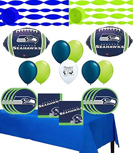 Seattle Seahawks Party and Balloon Kit for 24 Guests