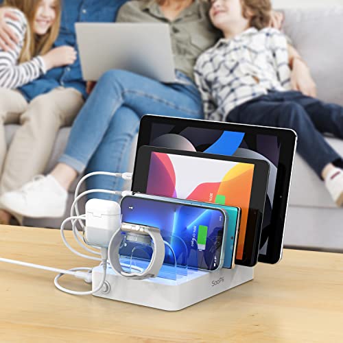 SooPii Premium 6Port USB Charging Station Organizer for Multiple