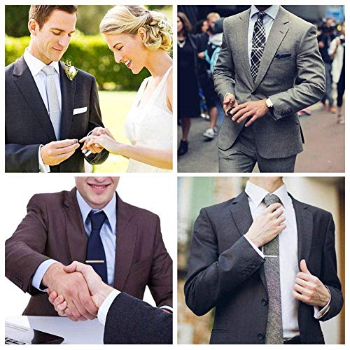 MOZETO Tie Clip, 4pcs Fashion Elegant Style Tie Bar Set for Regular Ties, Luxury Package, Gift for Men