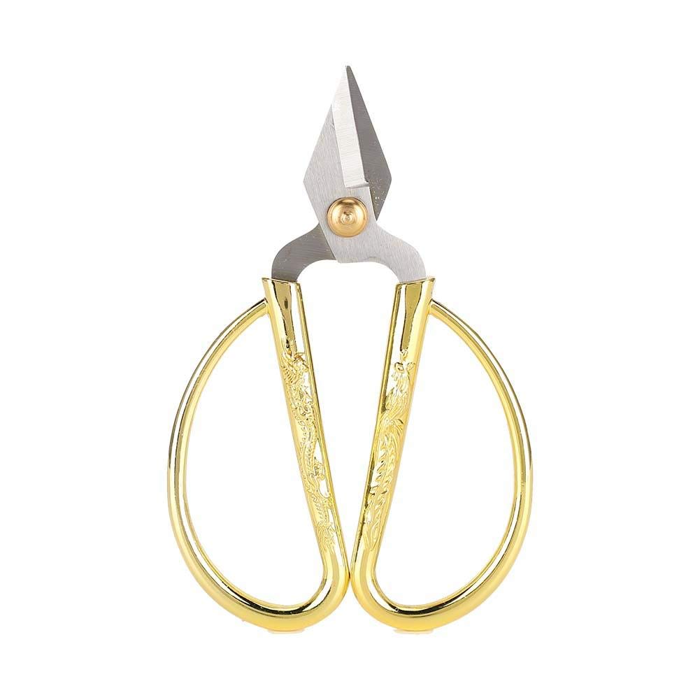 Photo 1 of Sewing Scissors, Household Scissors with Large Golden Handle Small Silver Cutters Crafts Making Tool Ideal for Jewelry Processing Jewelry Making Nail Cut to Use