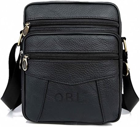 Cow Leather Messenger Bags Men Travel Business Crossbody Shoulder Bag for Man Sacoche Homme Bolsa Masculina MBA19 D Black