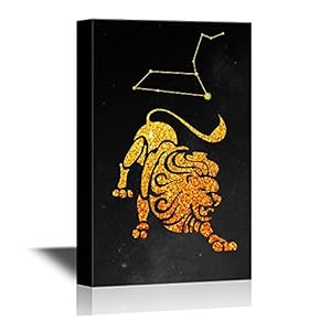 Constellation Canvas Wall Art - Leo - Gallery Wrap Modern Home Art | Ready to Hang - 12x18 inches