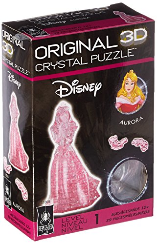 BePuzzled Original 3D Crystal Aurora Sleeping Beauty Puzzle (39 Piece), Pink