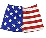 Stars and Stripes Spandex Shorts (2.5 In. Adult M 8-10, Stars and Stripes)