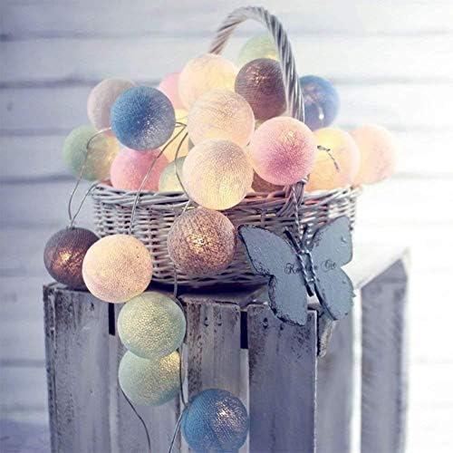 LED String Light 3m 20 Balls Warm White Battery Operated, Children's Night Lights Bedroom and Nursery Cradle Decor Newborn Gift Fairy String Light