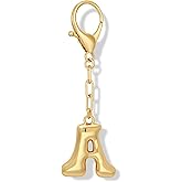FAUTHENTICUTE Bubble Letter Keychains For Women Gold Keyrings With Initial Letter Charms Car Key Chain Accessories