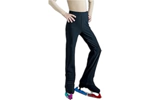 LIUHUO Men's Plain Black Figure Skating Pants Skating Competitions Training Boys Skating Pants, Black, Medium
