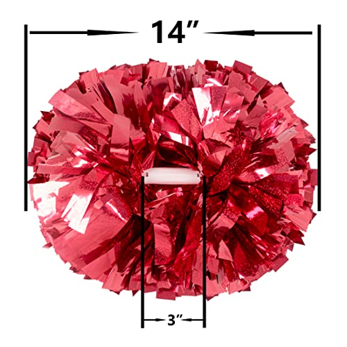 Hooshing Lot De 2 Pompons Argent S Pour Pom-pom Girl Avec Poign E De B Ton Pour Quipe~p113232642