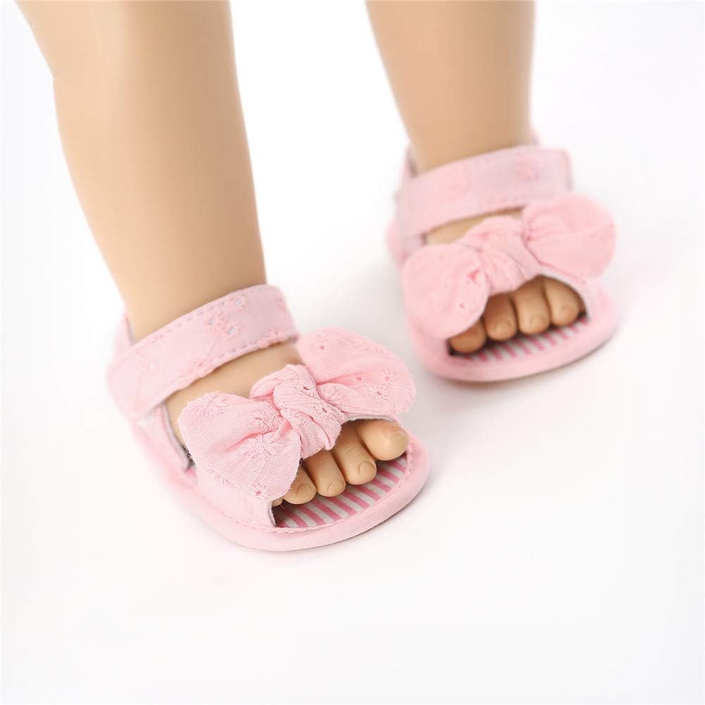  | Meckior Baby Toddler Infant Girls PU Leather Soft Closed Toe Summer Sandals Flower Princess Flat Shoes | Sandals