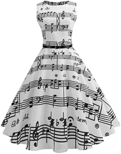 WOCACHI Women Dress Vintage Sleeveless Retro Evening Party Prom Dresses