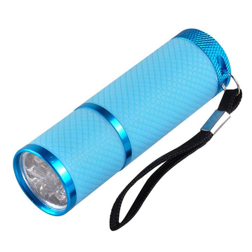 Anself Mini Flash Light for LED UV Gel Curing Lamp Light Handheld Nail Dryer Nail Flashlight 9 LEDs 395nm UV Flashlights Detector for Facial M-ask