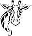 Giraffe Head Decal Vinyl Sticker|Cars Trucks Vans Walls Laptop| BLACK |5.5 x 4.75 in|CCI527