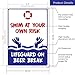 Swim at Your Own Risk Sign, Funny No Lifeguard on Duty Sign, 10x14 Inches, Rust Free .040 Aluminum, Fade Resistant, Made in USA