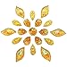 succi shan 80 Big Flower AB Mixed Size Sew On Rhinestones Flatback Beads Stones Sewing for Clothing Wedding Dress Decorations 2 Holes (Yellow)