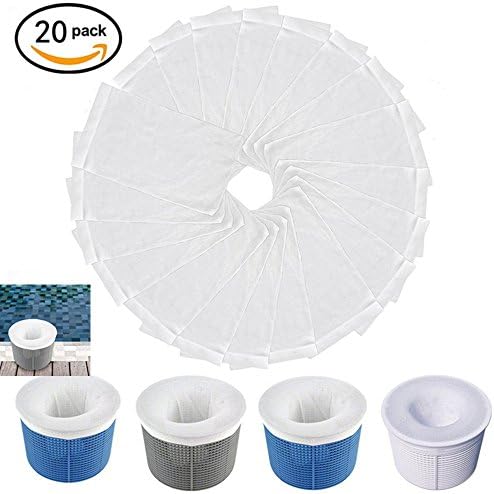 20 Packs of Pool Skimmer Socks , Fine Mesh Swimming Pool & Spa Pre-Filter Savers for Filters, Baskets, and Skimmers by LanbaoU
