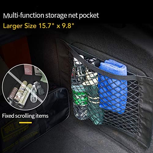 Trunk Organizer Rear Trunk Back Seat Cargo Mesh Net Bag Larger Size