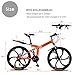 Max4out Mountain Bike Folding Bikes, 6 Spoke 21 Speed Shining SYS Double Disc Brake Suspension Fork Rear Suspension Anti-Slip (Orange, 26 in)thumb 1